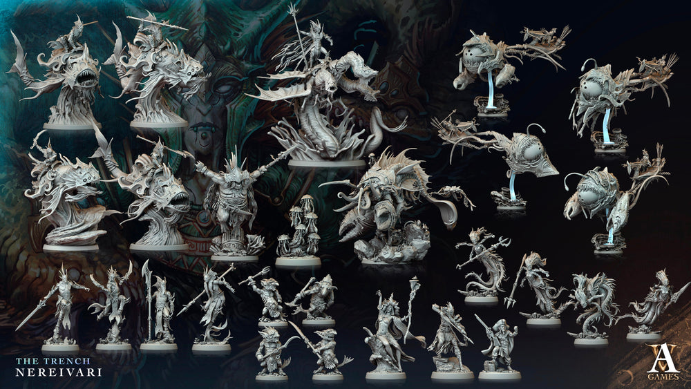 3D Printed Archvillain Games Nereivari Myrmidon The Trench Nereivari Archvillain Society Vol XXXV 28 32mm D&D (Online Only)