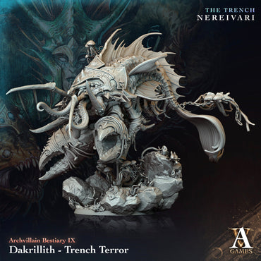 3D Printed Archvillain Games Dakrillith Trench Terror Archvillain Bestiary Vol IX 28 32mm D&D (Online Only)
