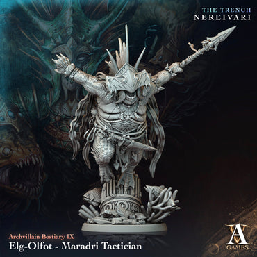 3D Printed Archvillain Games Elg-Olfot Maradri Tactician Archvillain Bestiary Vol IX 28 32mm D&D (Online Only)