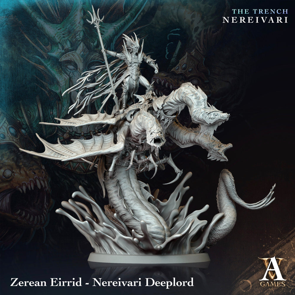 3D Printed Archvillain Games Zerean Eirrid Nereivari Deeplord The Trench Nereivari Archvillain Society Vol XXXV 28 32mm D&D (Online Only)