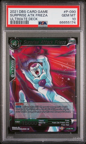 2021 DRAGON BALL SUPER ULTIMATE DECK SURPRISE ATK FRIEZA #P-090 - PSA 10 (Online Order Only)