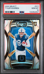 Graded 2024 Panini Select Tyler Warren #517 XRC Rookie RC Football Card PSA 10 Gem Mint (ONLINE ORDER ONLY)