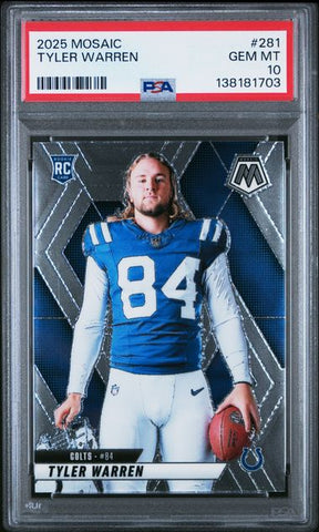 Graded 2025 Mosaic Tyler Warren #281 Variation Rookie RC Football Card PSA 10 Gem Mint (ONLINE ORDER ONLY)