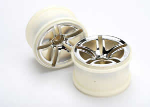 TX5574 Wheels, Twin Spoke Front, 2.8, Chrome, 2 each - Traxxas (ONLINE ORDER ONLY)