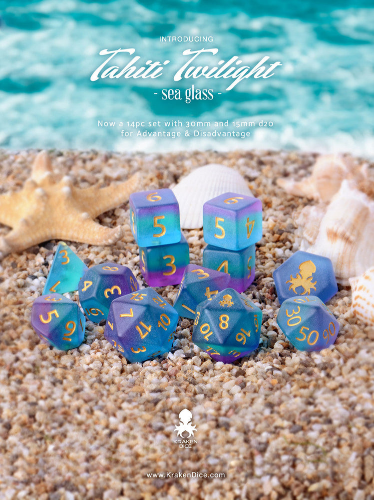 Kraken Dice Sea Glass 14 pc Dice Set (ONLINE ORDER ONLY)
