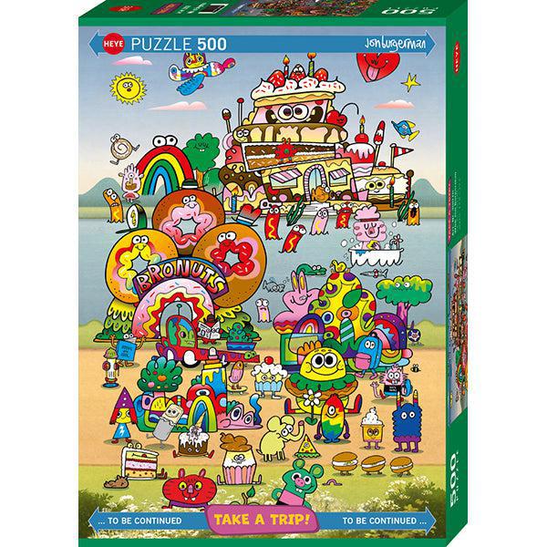 Take a Trip with Jon Burgerman 500 Piece Jigsaw Puzzle Heye (ONLINE ORDER ONLY)