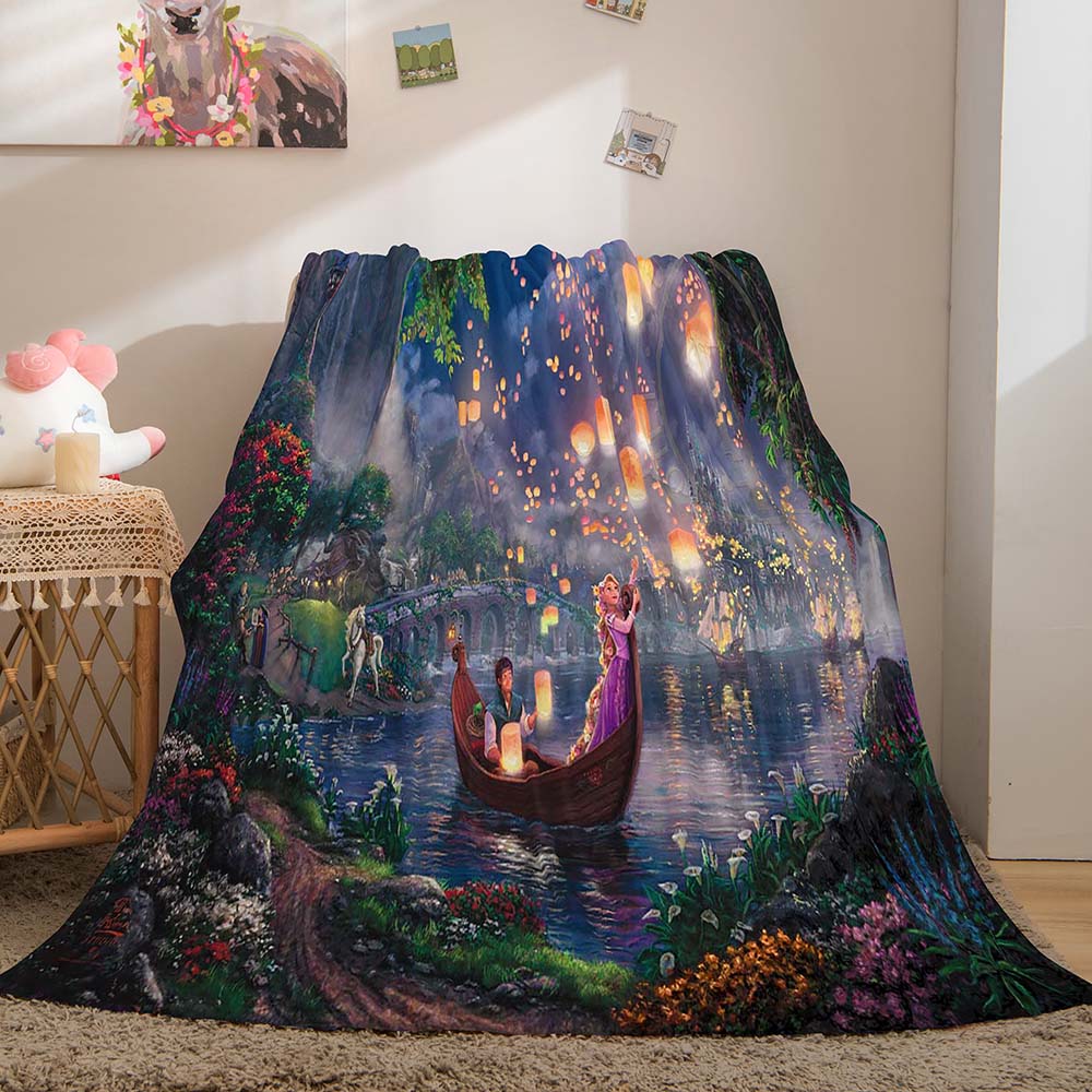 Tangled Blanket Pattern Flannel Throw Room Decoration (Online Order Only)