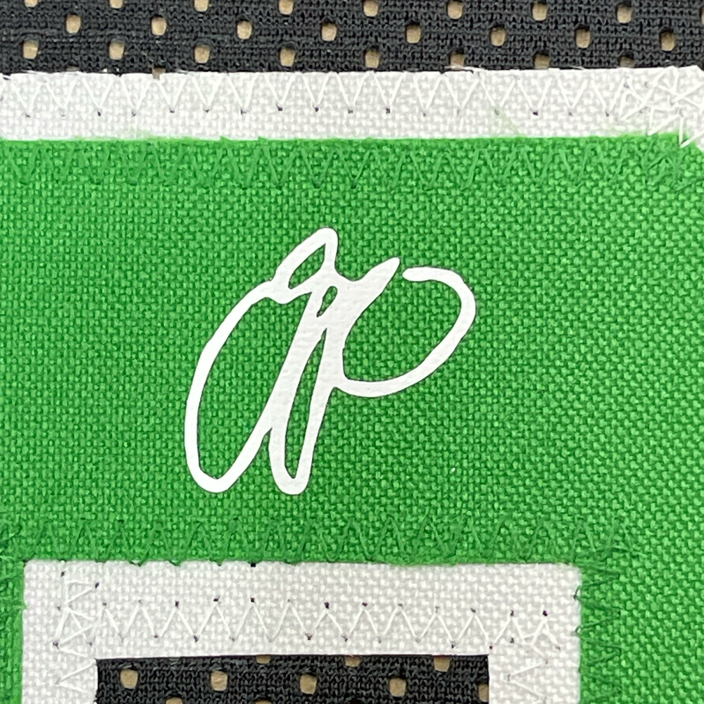 Framed Facsimile Autographed Jayson Tatum 35x39 Boston Black Reprint Laser Auto Basketball Jersey (ONLINE ORDER ONLY)