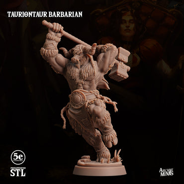 3D Printed Sordane Publishing Tauriontaur Barbarian 28 32mm D&D (Online Only)