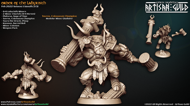 3D Printed Artisan Guild Tavros Colosseum Champion Order of the Labyrinth 28mm 32mm (Online Only)