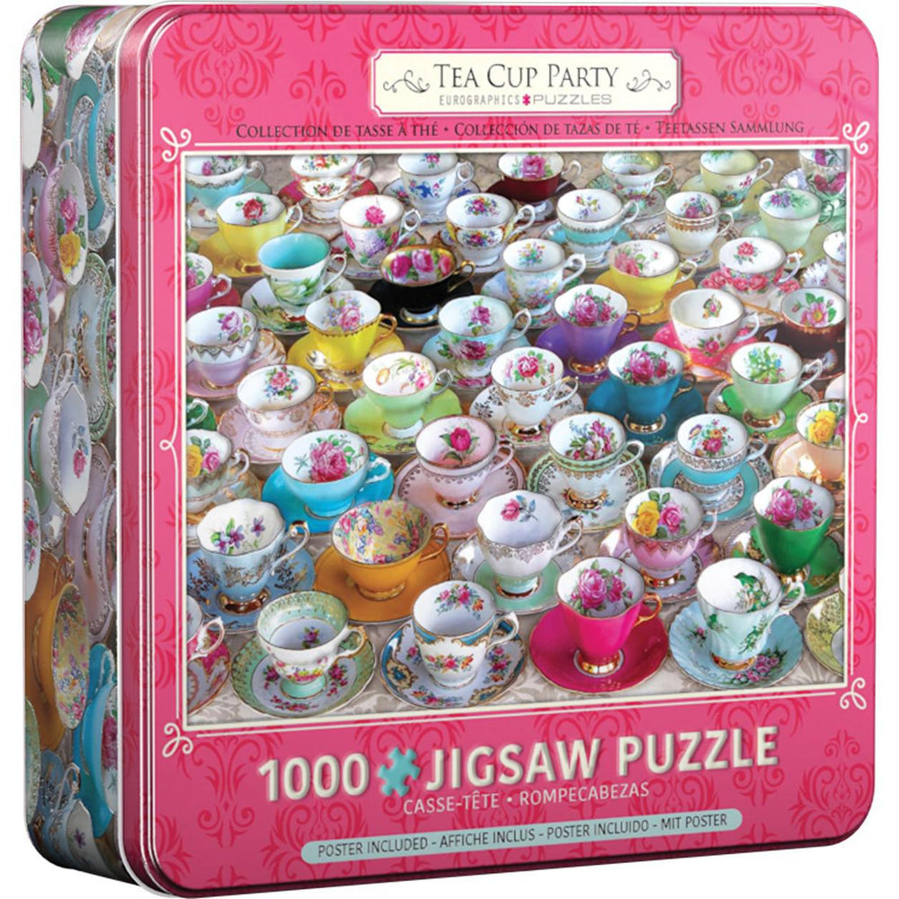 Tea Cup Party 1000 Piece Jigsaw Puzzle in Tin Eurographics (ONLINE ORDER ONLY)