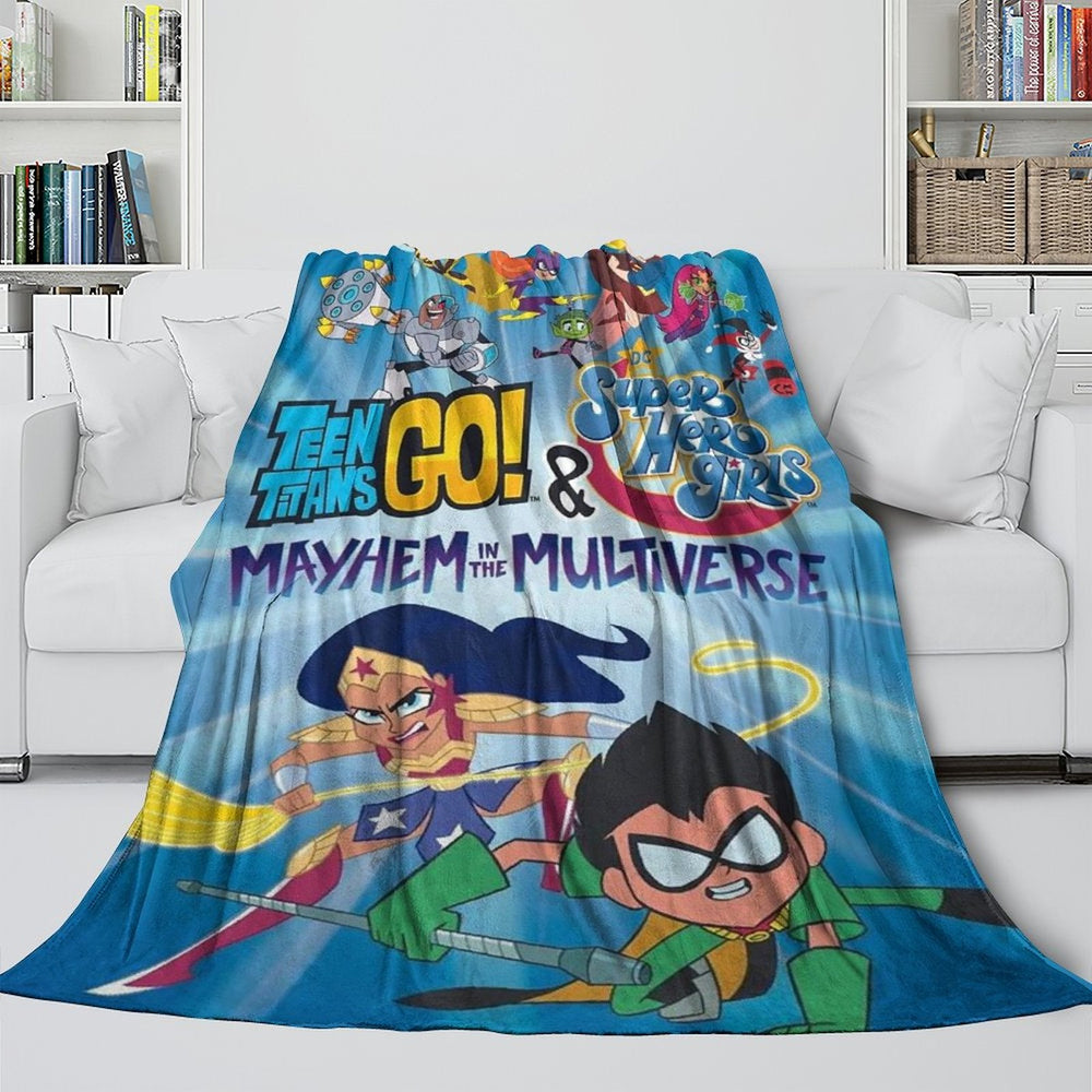 Teen Titans Go Blanket Flannel Throw Room Decoration (Online Order Only)