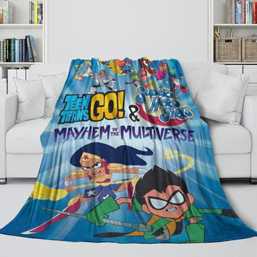 Teen Titans Go Blanket Flannel Throw Room Decoration (Online Order Only)