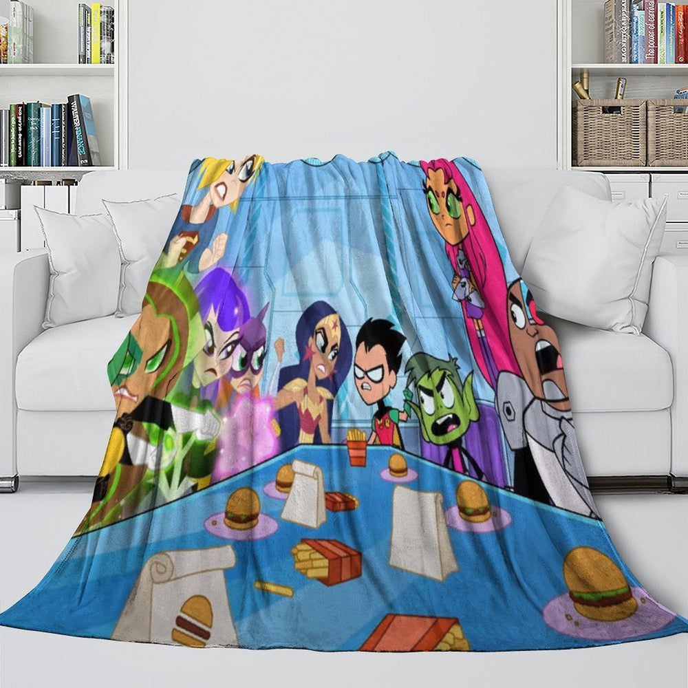 Teen Titans Go Blanket Flannel Throw Room Decoration (Online Order Only)