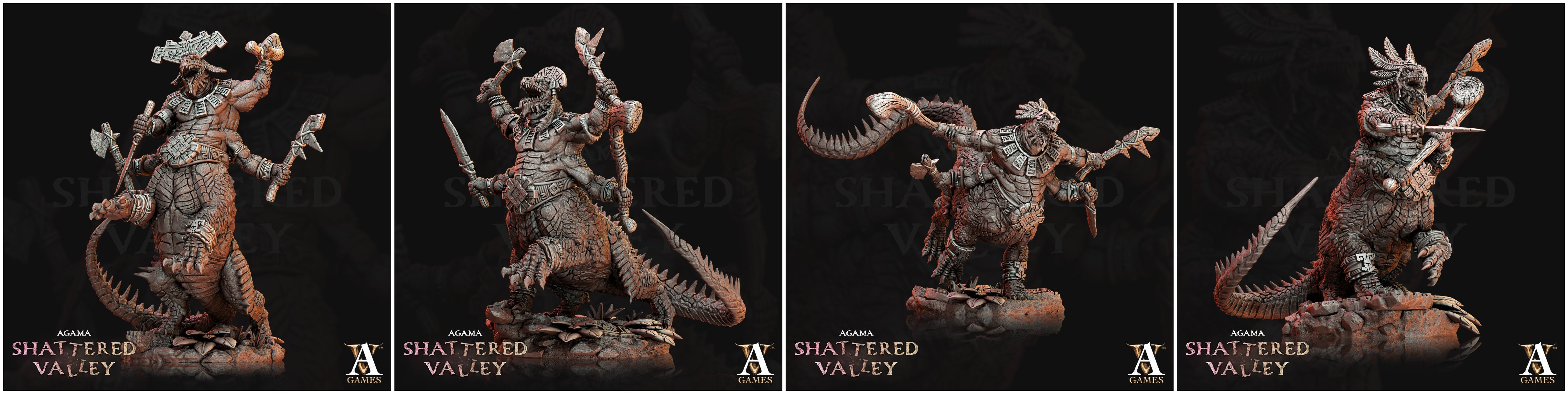 3D Printed Archvillain Games Agama Shattered Valley - Agama Telcoans 28mm 32mm D&D (Online Only)