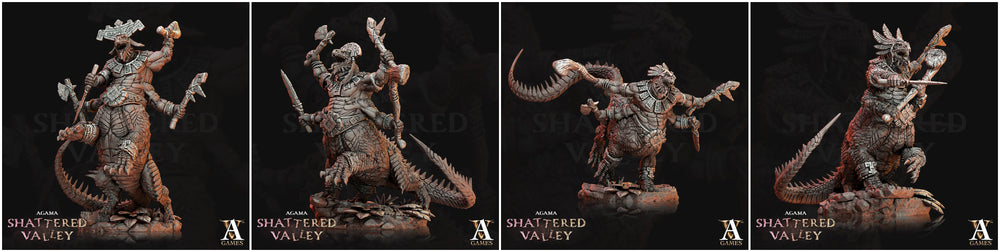 3D Printed Archvillain Games Agama Shattered Valley - Agama Telcoans 28mm 32mm D&D (Online Only)