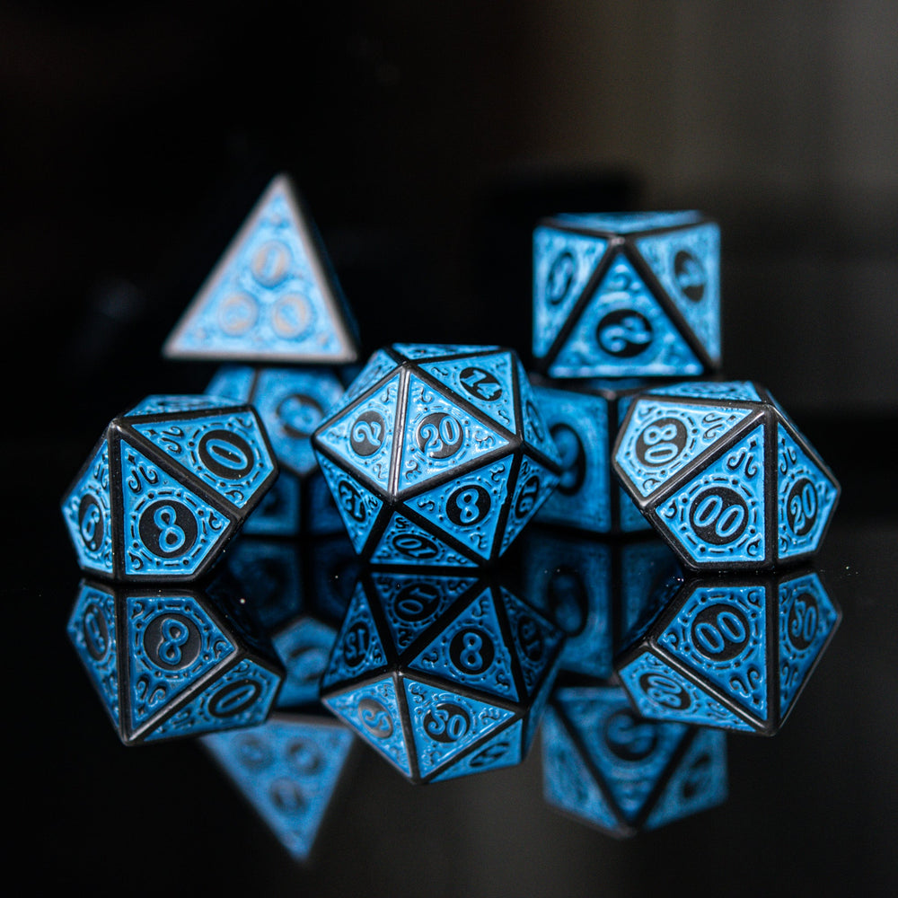 Pre-Order || Temple Ruins Blue Acrylic Dice Set