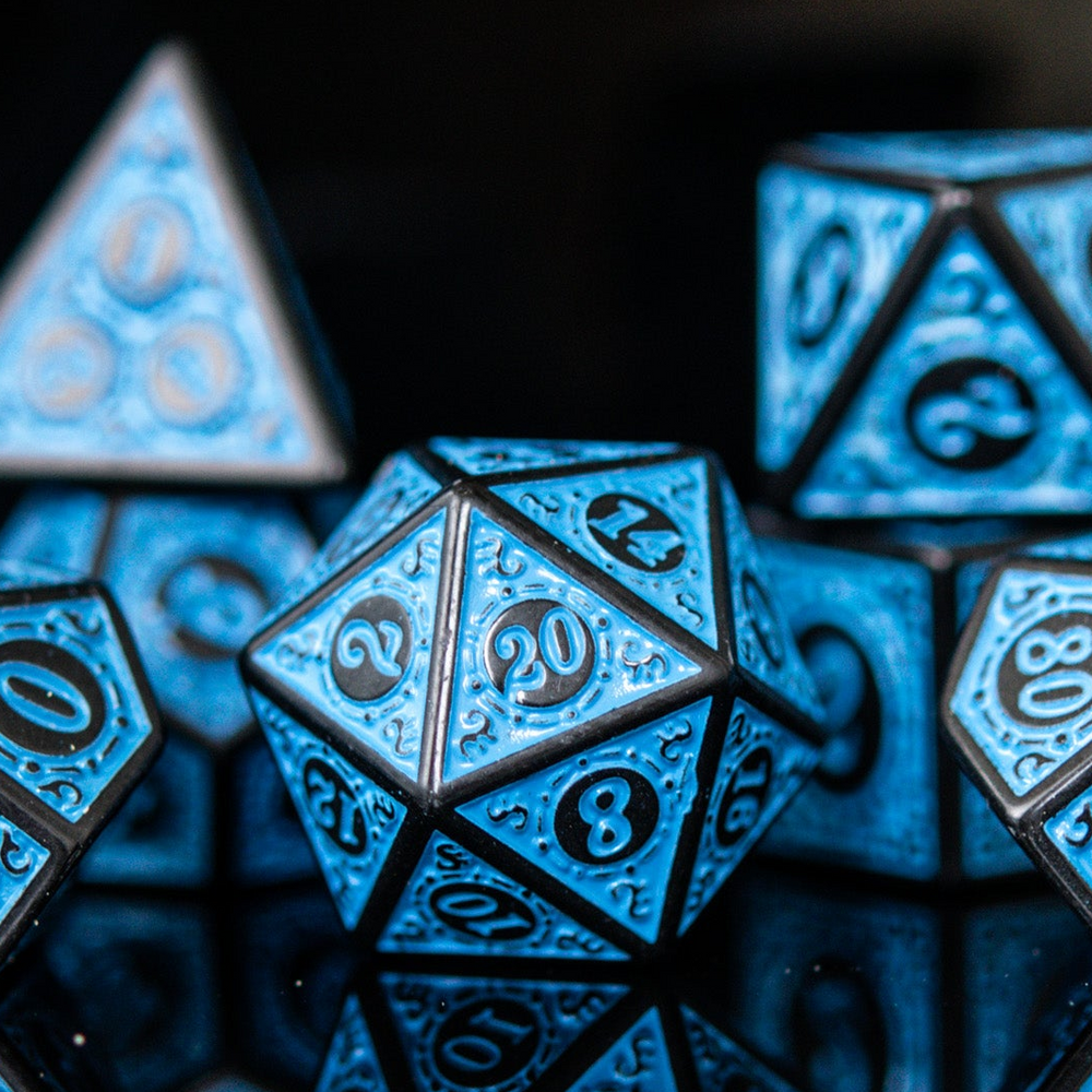 Pre-Order || Temple Ruins Blue Acrylic Dice Set