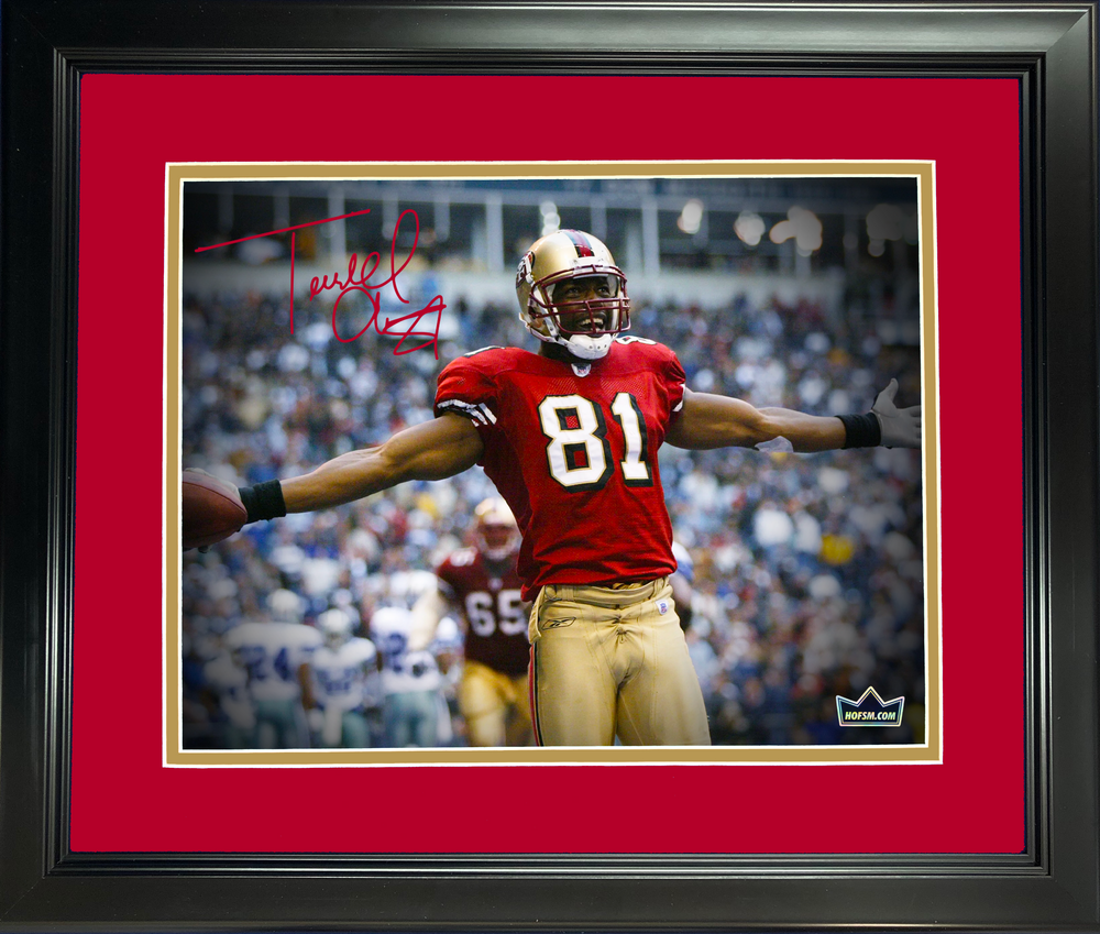 Framed Terrell Owens San Francisco 49ers Facsimile Laser Engraved Signature Auto 11"x14" Football Photo HOFSM Holo (ONLINE ORDER ONLY)