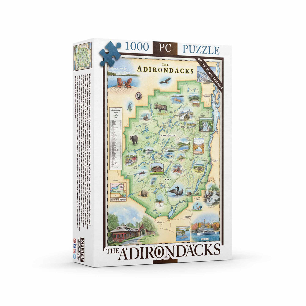 The Adirondacks 1000 Piece Jigsaw Puzzle Xplorer Maps (ONLINE ORDER ONLY)