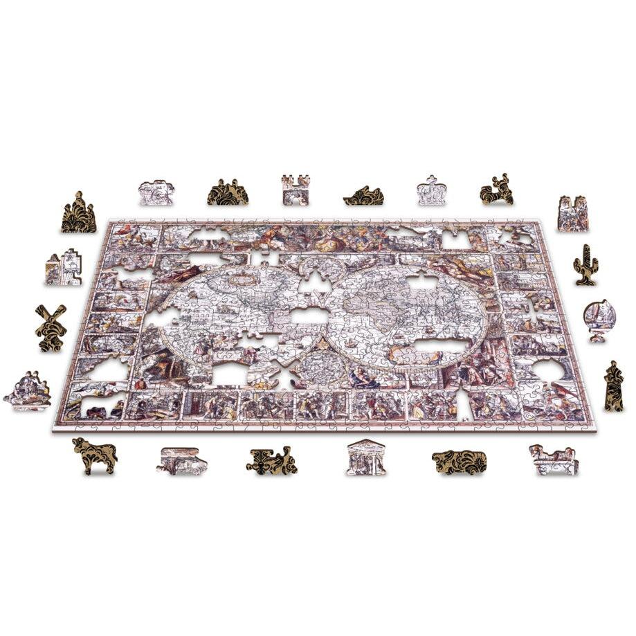The Age of Exploration Map 505 Piece Wood Jigsaw Puzzle Wooden City (ONLINE ORDER ONLY)