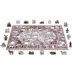 The Age of Exploration Map 505 Piece Wood Jigsaw Puzzle Wooden City (ONLINE ORDER ONLY)