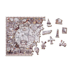The Age of Exploration Map 505 Piece Wood Jigsaw Puzzle Wooden City (ONLINE ORDER ONLY)