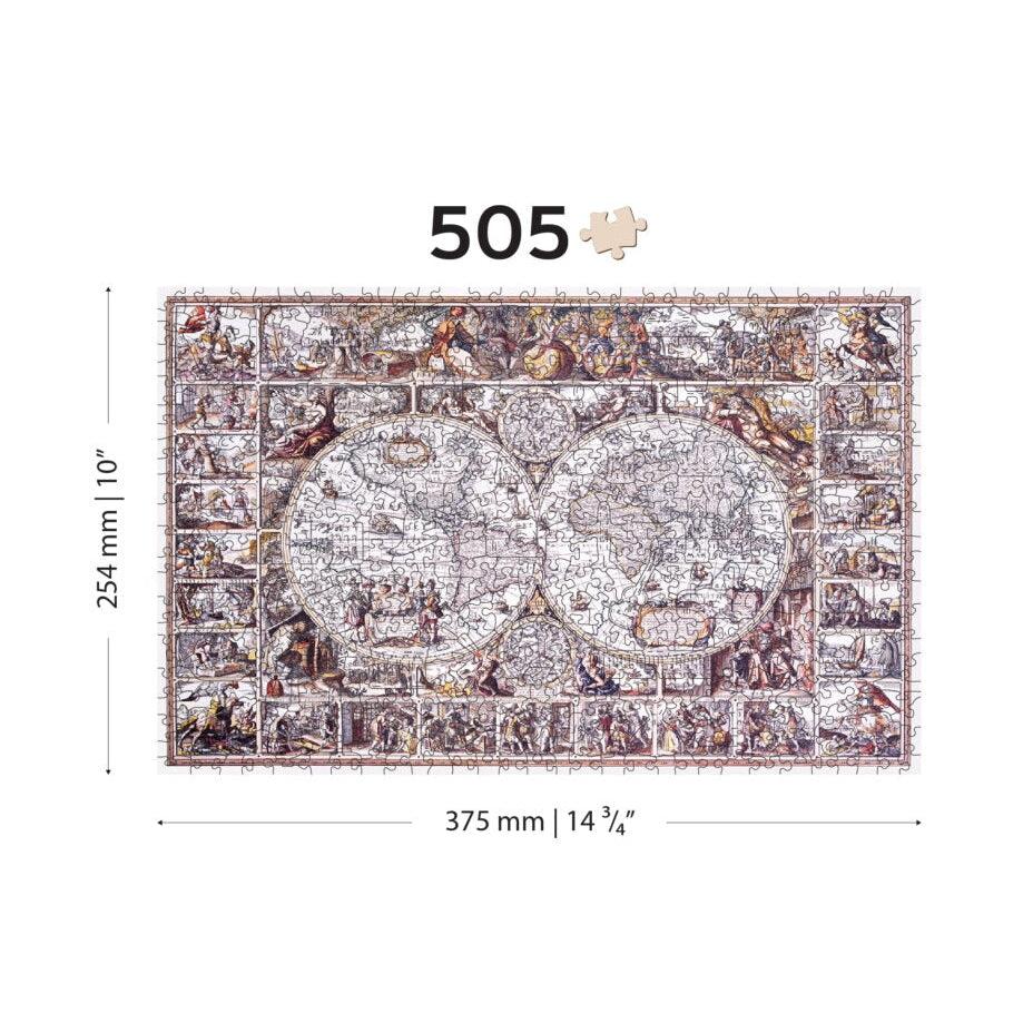 The Age of Exploration Map 505 Piece Wood Jigsaw Puzzle Wooden City (ONLINE ORDER ONLY)