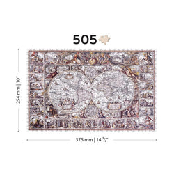The Age of Exploration Map 505 Piece Wood Jigsaw Puzzle Wooden City (ONLINE ORDER ONLY)