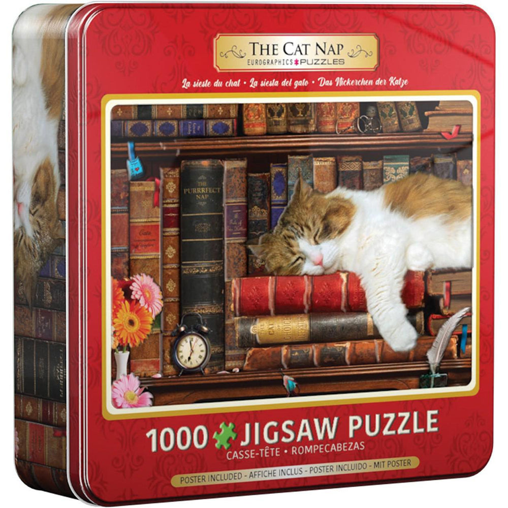 The Cat Nap 1000 Piece Jigsaw Puzzle in Tin Eurographics (ONLINE ORDER ONLY)