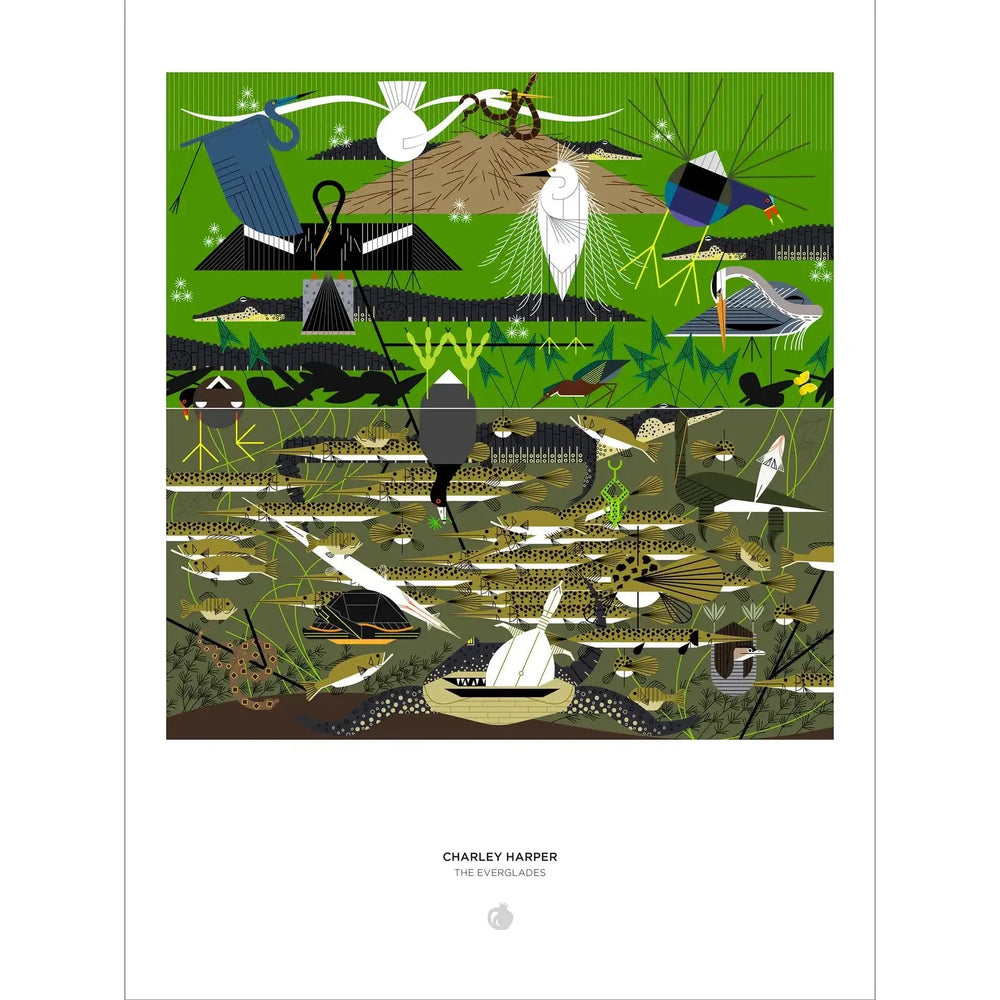 The Everglades by Charley Harper 1000 Piece Jigsaw Puzzle Pomegranate
