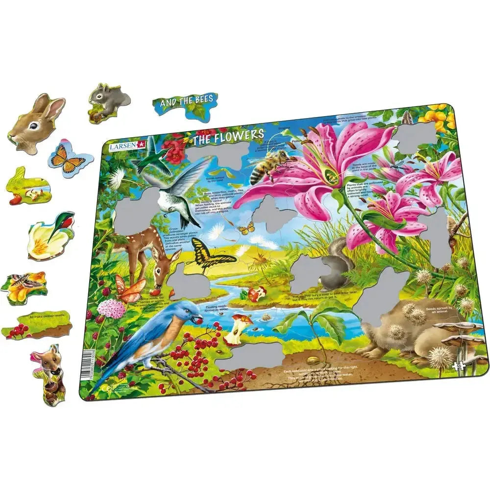 The Flowers & the Bees 55 Piece Tray Jigsaw Puzzle Larsen