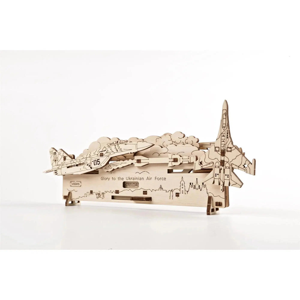 The Ghost of Kyiv Attacks Wood Model Kit UGEARS (ONLINE ORDER ONLY)
