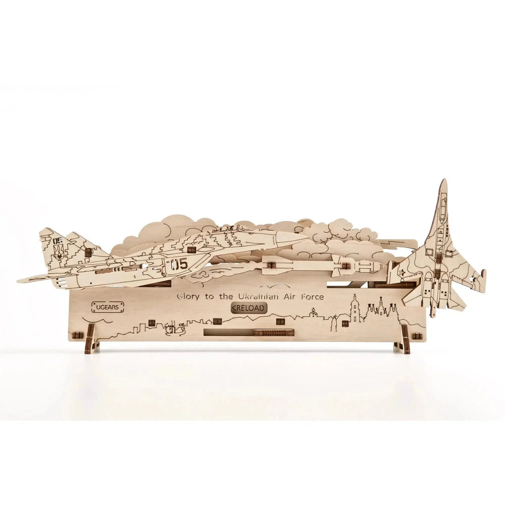The Ghost of Kyiv Attacks Wood Model Kit UGEARS (ONLINE ORDER ONLY)