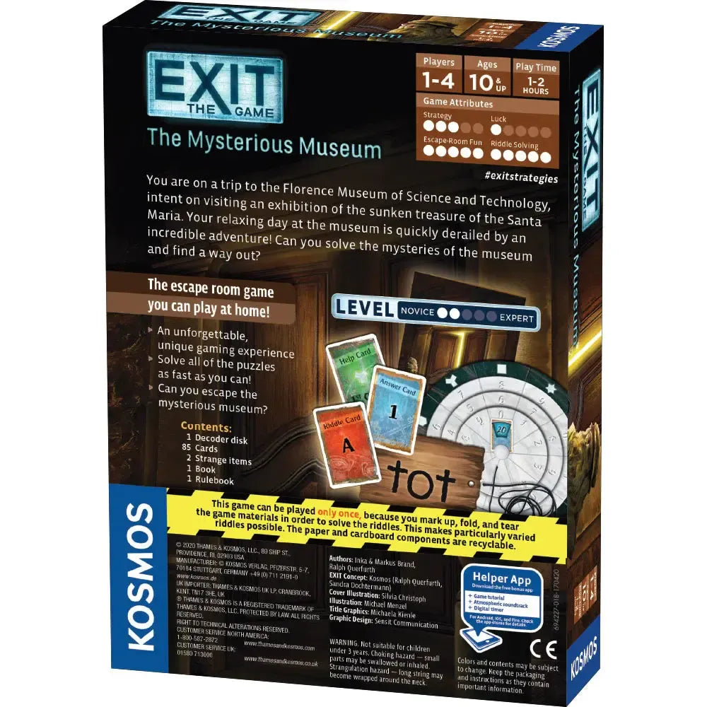The Mysterious Museum - Exit the Escape Room Game - Kosmos (ONLINE ORDER ONLY)