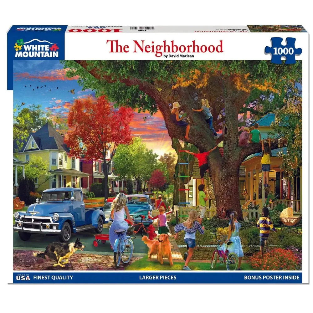 The Neighborhood 1000 Piece Jigsaw Puzzle White Mountain (ONLINE ORDER ONLY)