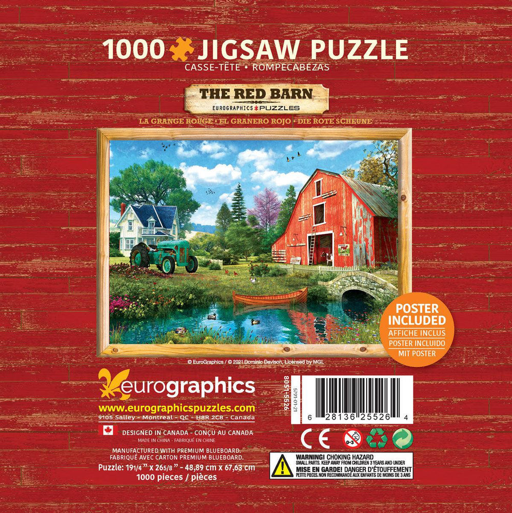 The Red Barn 1000 Piece Jigsaw Puzzle in Tin Eurographics (ONLINE ORDER ONLY)