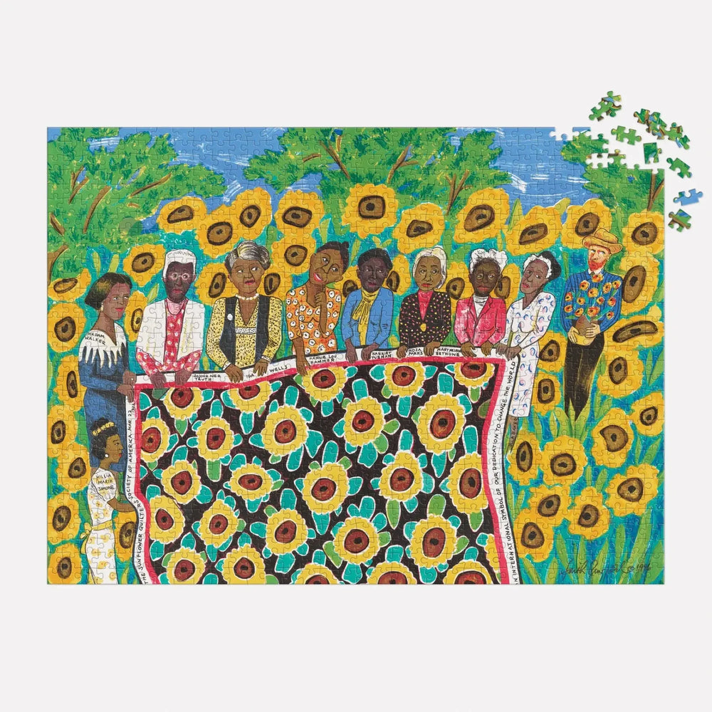 The Sunflower Quilting Bee at Ares 1000 Piece Jigsaw Puzzle Galison (ONLINE ORDER ONLY)
