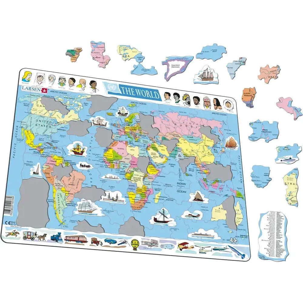 The World Map 107 Piece Tray Jigsaw Puzzle Larsen