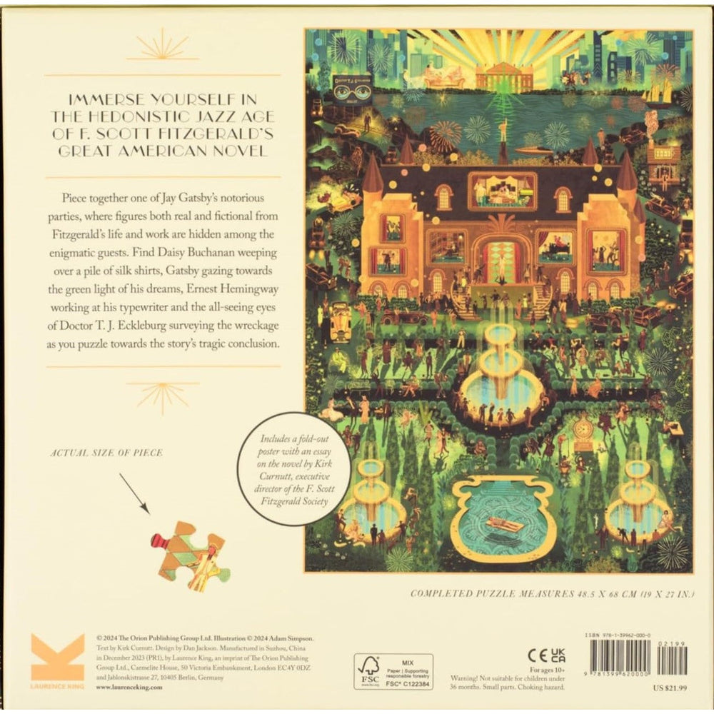 The World of the Great Gatsby 1000 Piece Jigsaw Puzzle Laurence King (ONLINE ORDER ONLY)