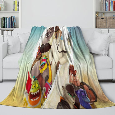 The Bad Guys 2 Blanket Pattern Flannel Throw Room Decoration (ONLINE ORDER ONLY)