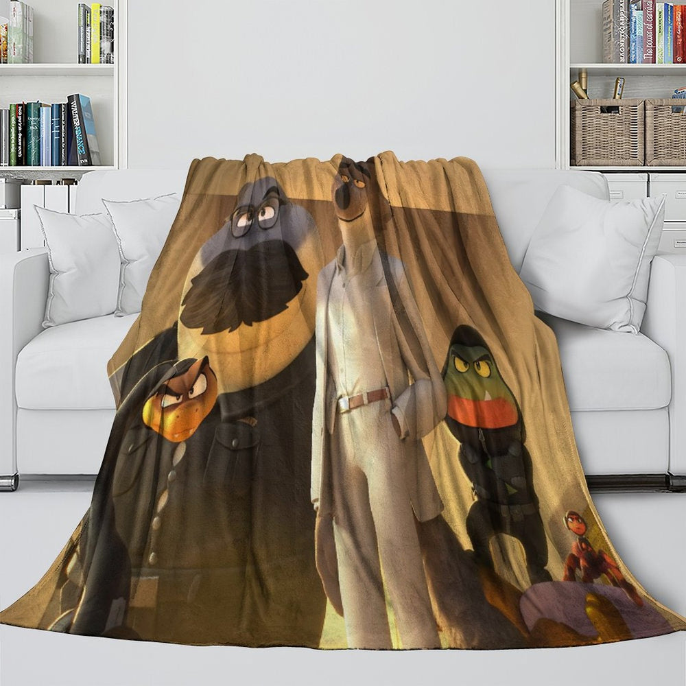 The Bad Guys 2 Blanket Pattern Flannel Throw Room Decoration (ONLINE ORDER ONLY)