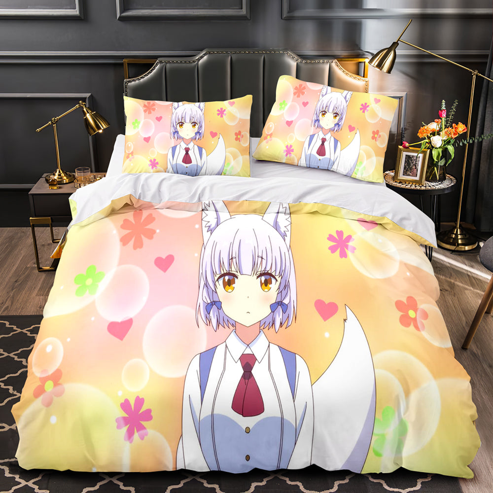 The Demon Girl Next Door Bedding Set Cosplay Quilt Duvet Cover Bed Sets (Online Order Only)