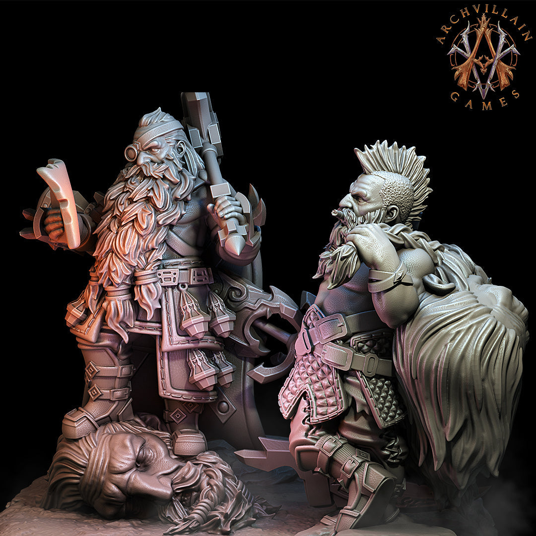 3D Printed Archvillain Games The Embergut Magma Lords - Giant Bane Brothers 28mm 32mm D&D (Online Only)