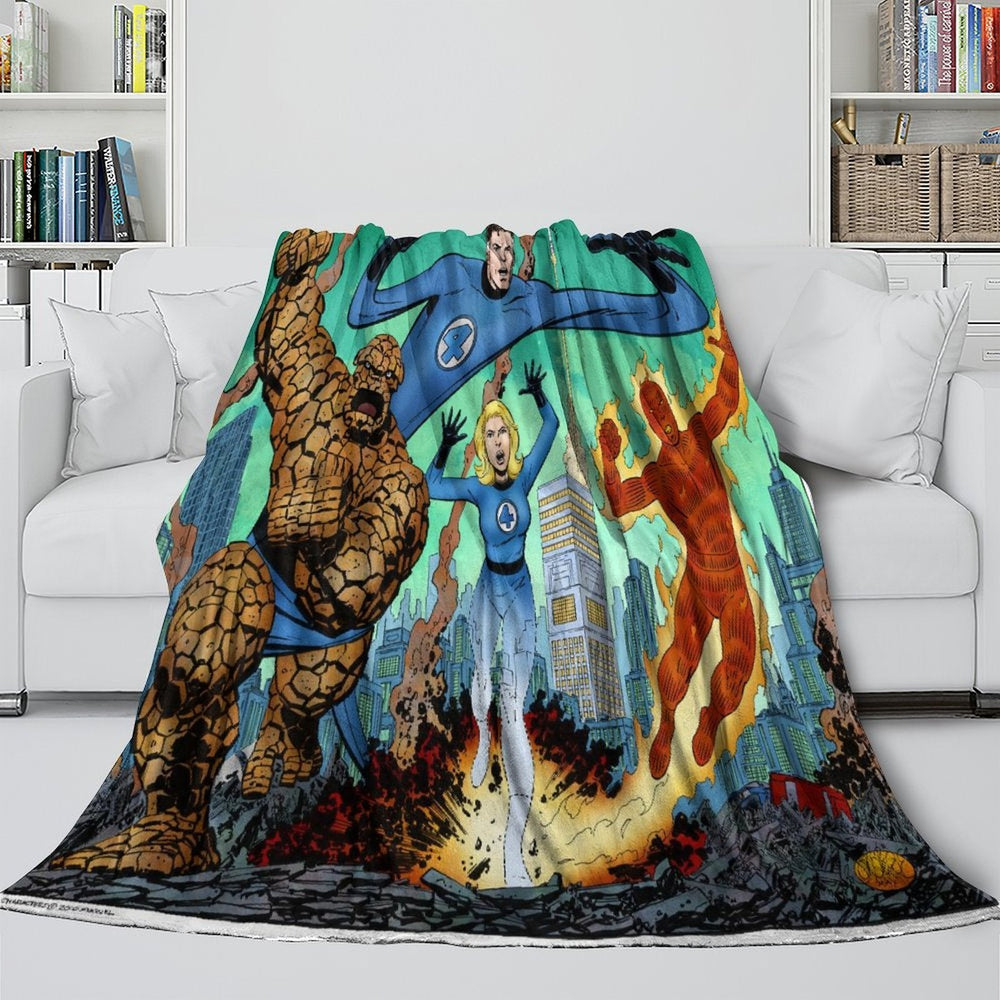 The Fantastic Four Blanket Flannel Throw Kids Room Decoration (Online Order Only)