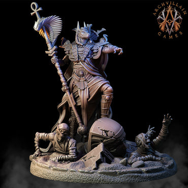 3D Printed Archvillain Games The God King Anubis The Empire of Sands 28 32mm D&D (Online Only)