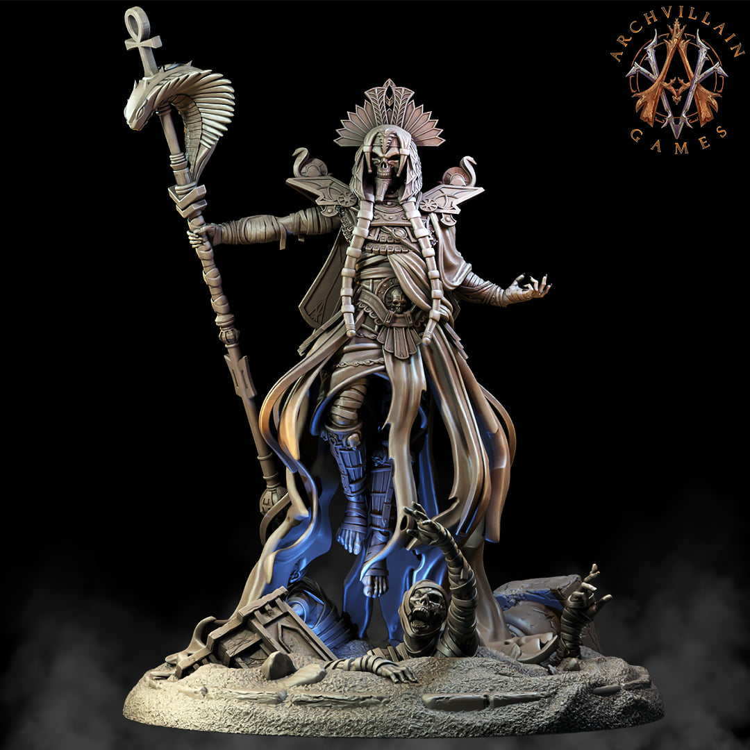3D Printed Archvillain Games The God King Undead The Empire of Sands 28 32mm D&D (Online Only)