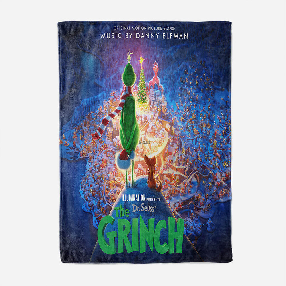 The Grinch Blanket Pattern Flannel Throw Room Decoration (Online Order Only)