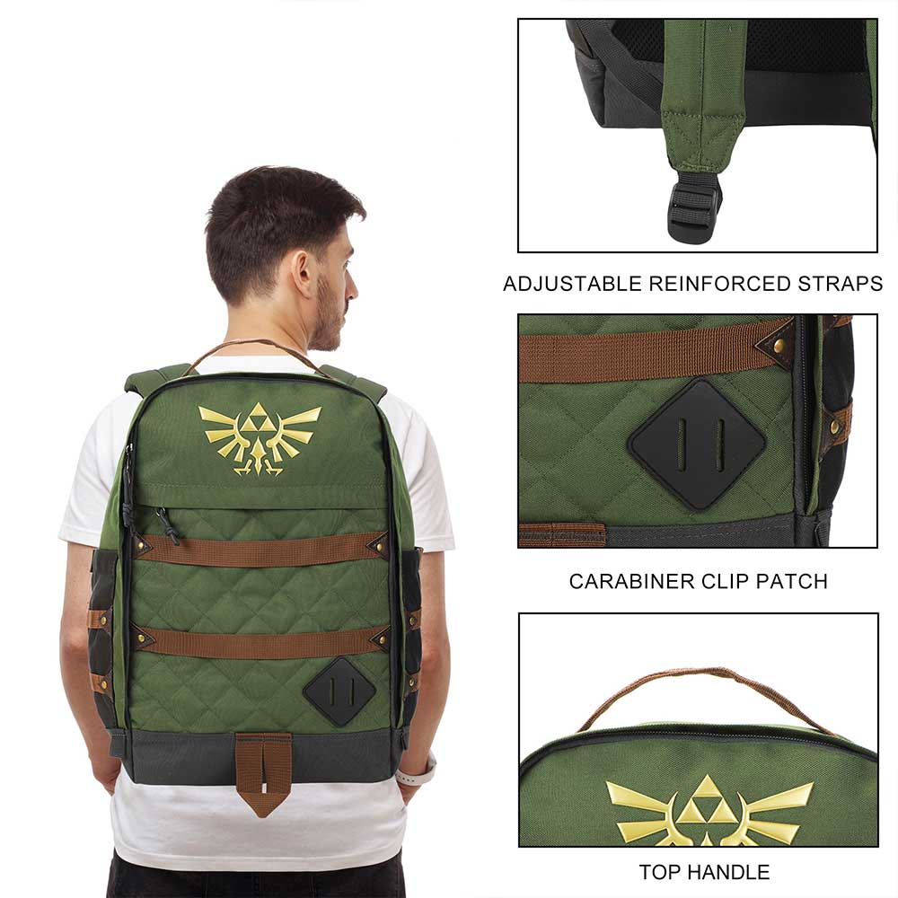 The Legend Of Zelda Hyrule Crest 17" Green adult Backpack (Online Order Only)