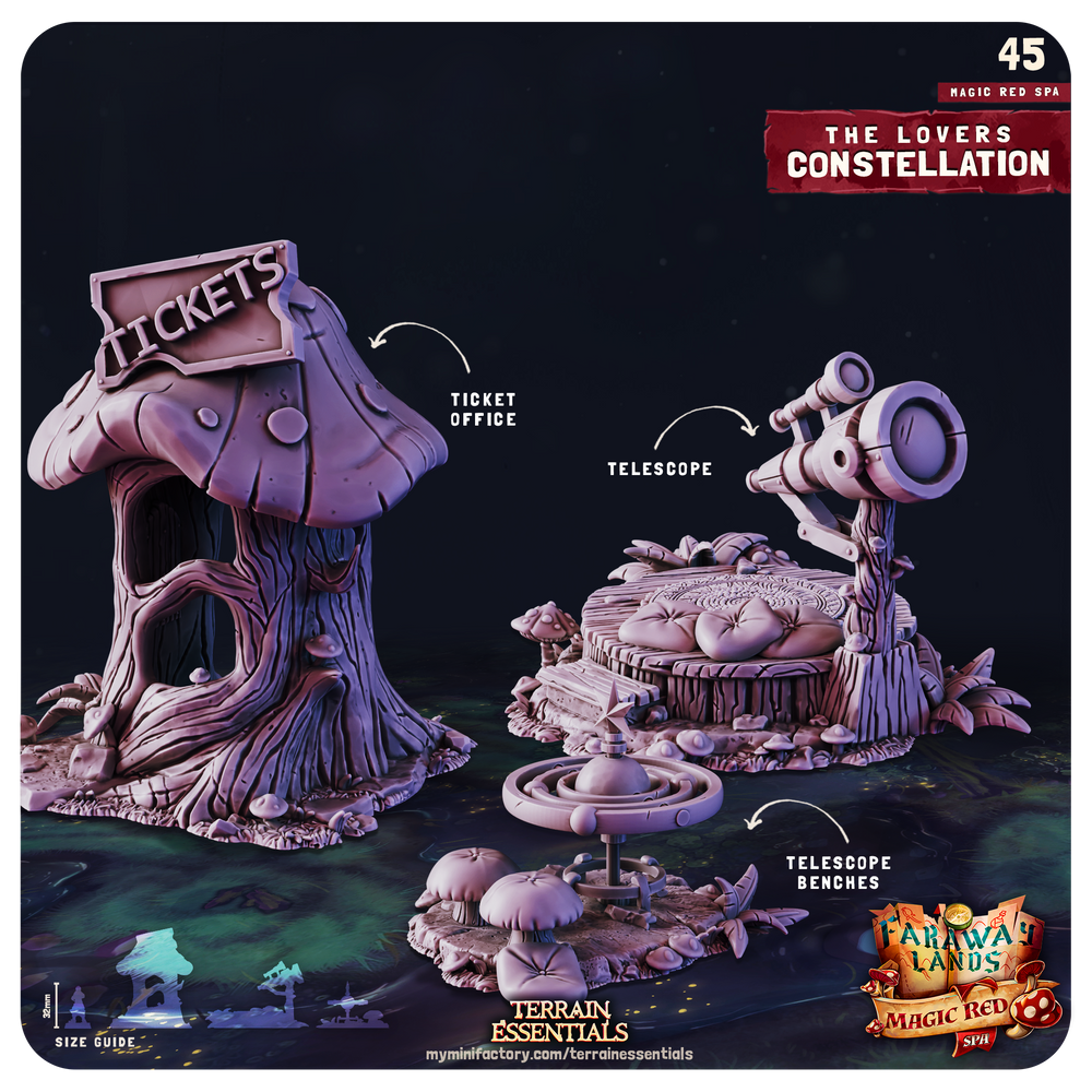 3D Printed Cast n Play Red Magic Spa Set 28mm 32mm D&D (Online Only)